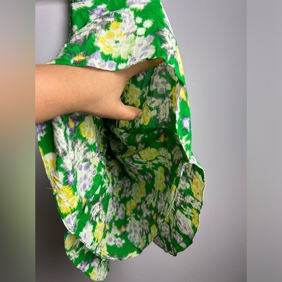 Rebecca Taylor 100% Silk Tropical Halter Mid Dress old money classic Sz 0 - Picture 4 of 12